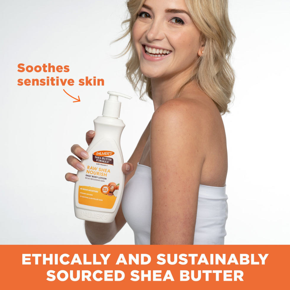 palmers shea butter raw shea nourish daily body lotion for deep hydration soft smooth skin