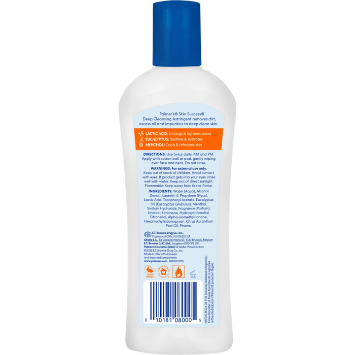 Palmers Skin Success Anti-Acne Astringent 250ml | Deep Clean Oil Control Toner