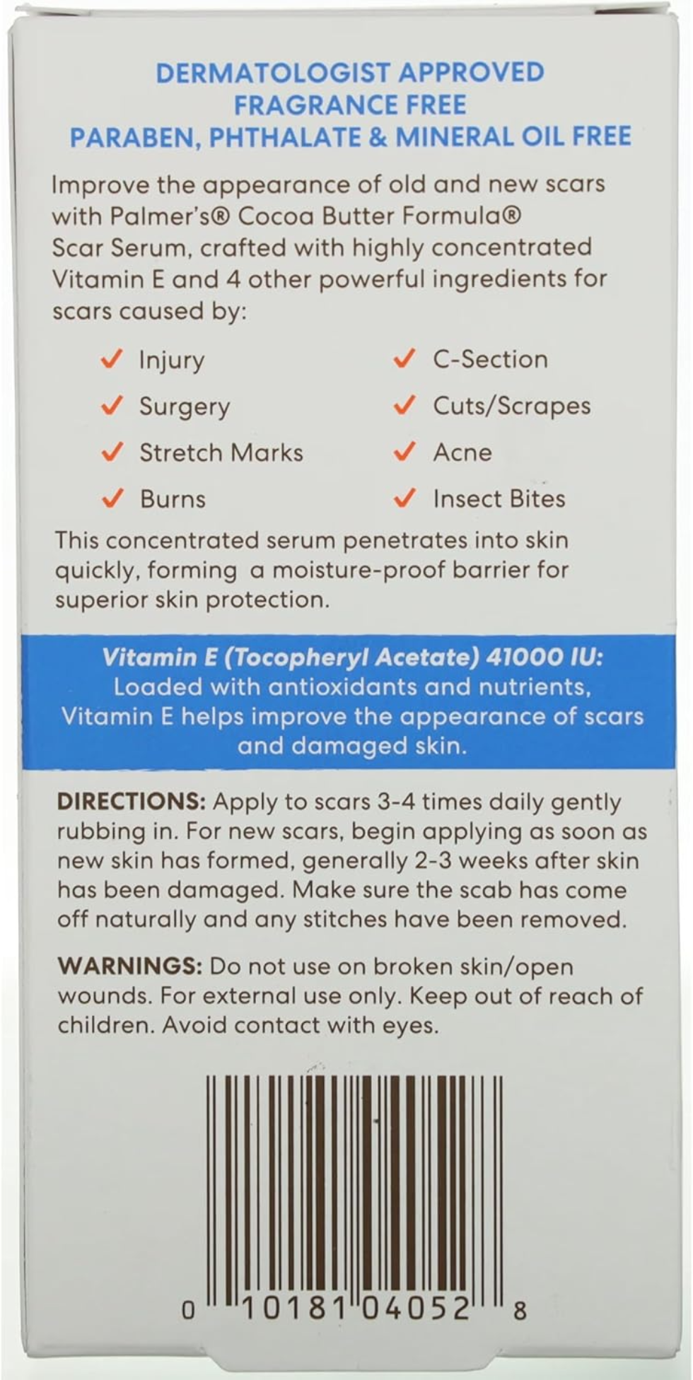 palmers vitamin e scar serum 30ml surgery burns stretch marks skin repair care serum