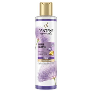 pantene silky glowing purple strength shampoo 225ml anti brass toning shampoo blonde hair care