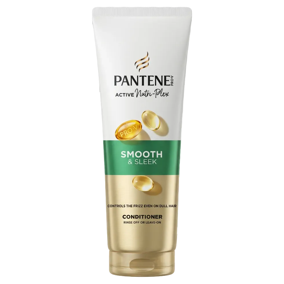 pantene smooth and sleek conditioner 230ml frizz control silky smooth hair care conditioner