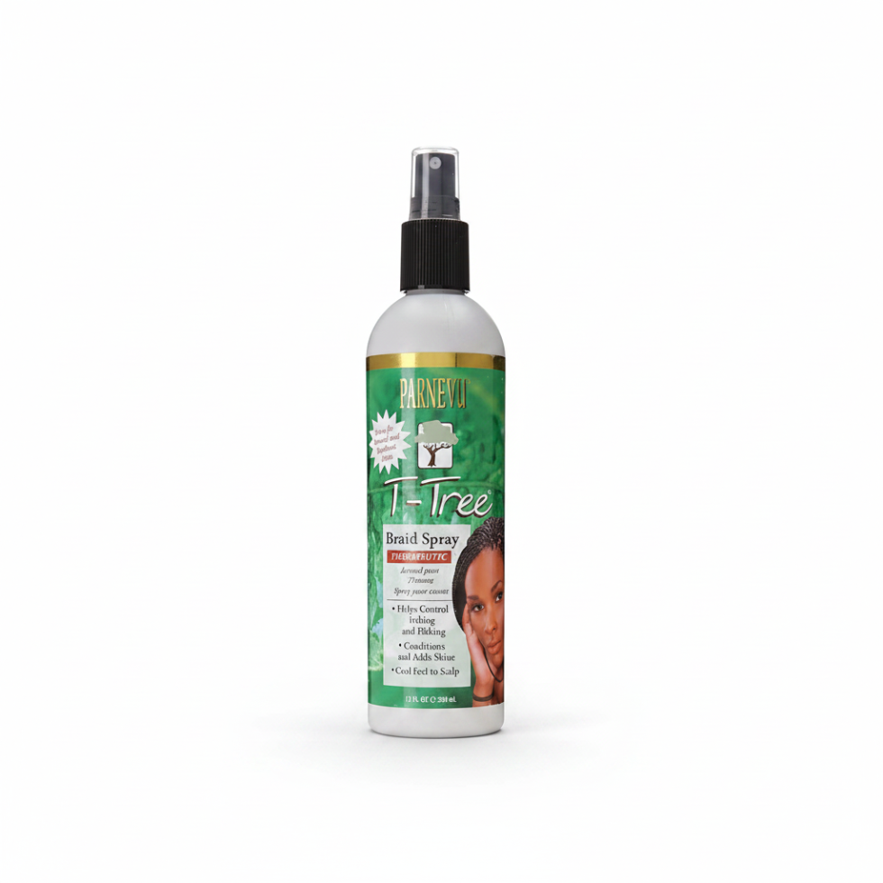 Parnevu tea tree braid sheen spray for moisturized shiny braids anti itch scalp relief and protective style care