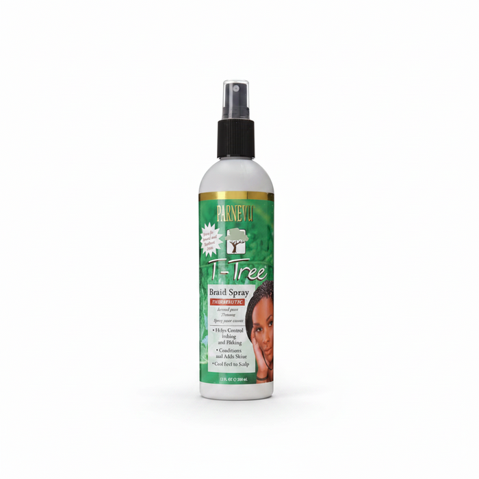 Parnevu tea tree braid sheen spray for moisturized shiny braids anti itch scalp relief and protective style care