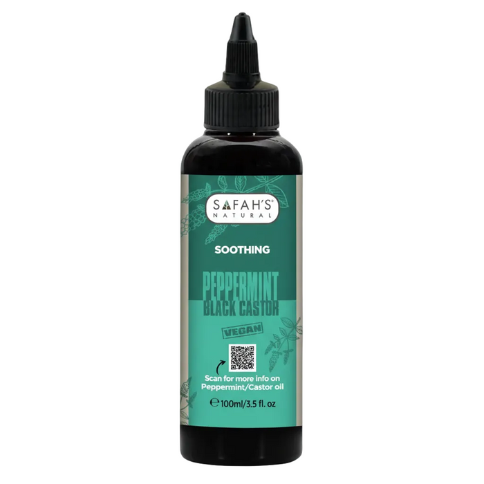 peppermint black castor oil 100ml hair growth scalp treatment cooling strengthening hair oil