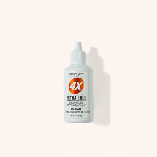 Poppy and ivy 4x extra hold eyelash glue strong professional lash adhesive quick drying clear finish long lasting hold