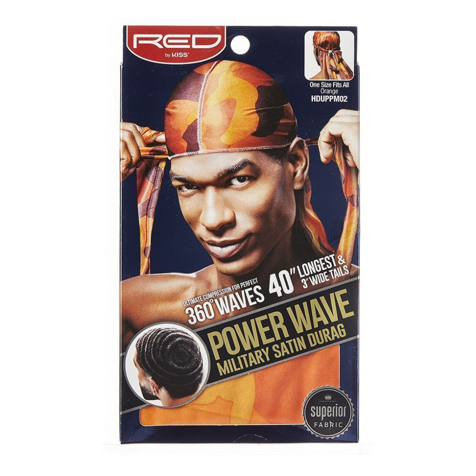 power wave military satin durag hduppm0 orange wave training hair protection durag for frizz control secure styling and sleep wear