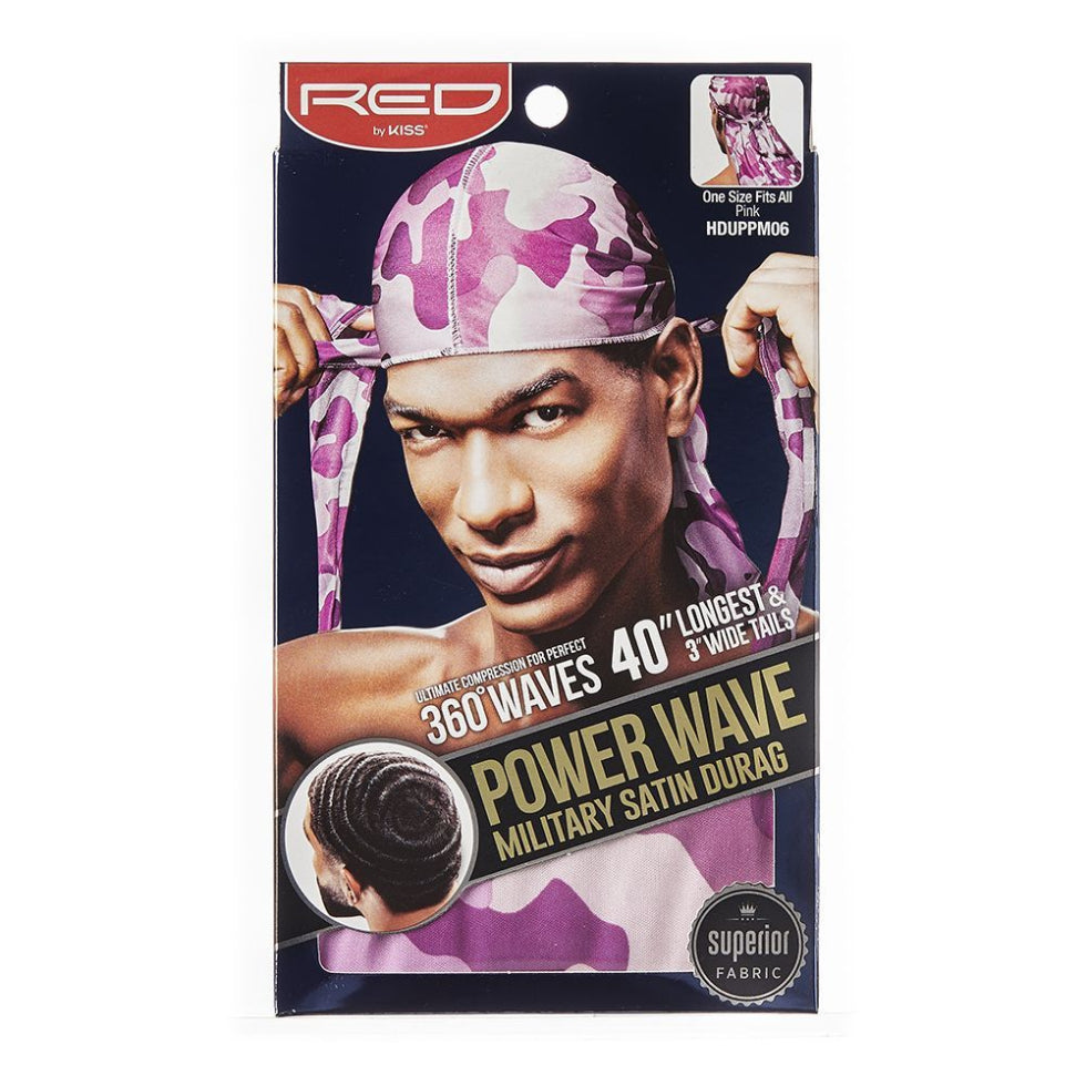 power wave military satin durag hduppm0 pink wave training hair protection durag for frizz control secure styling and sleep wear