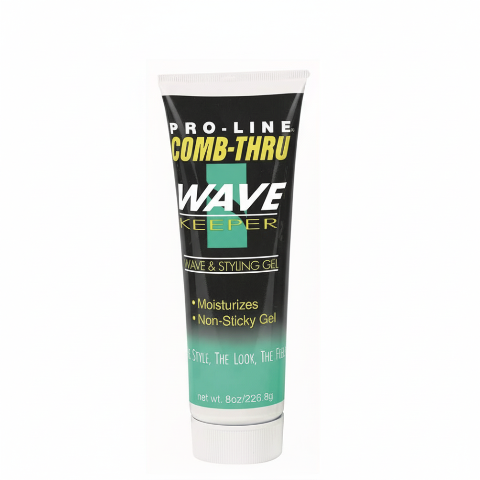 pro line comb thru wave keeper gel 226g strong hold wave definition styling gel non flaking smooth hair control product