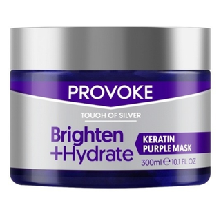 Purple brightening hair mask for toning brassiness and repairing blonde silver and grey hair