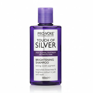 provoke touch of silver shampoo 150ml brightening anti brass for blonde grey white hair
