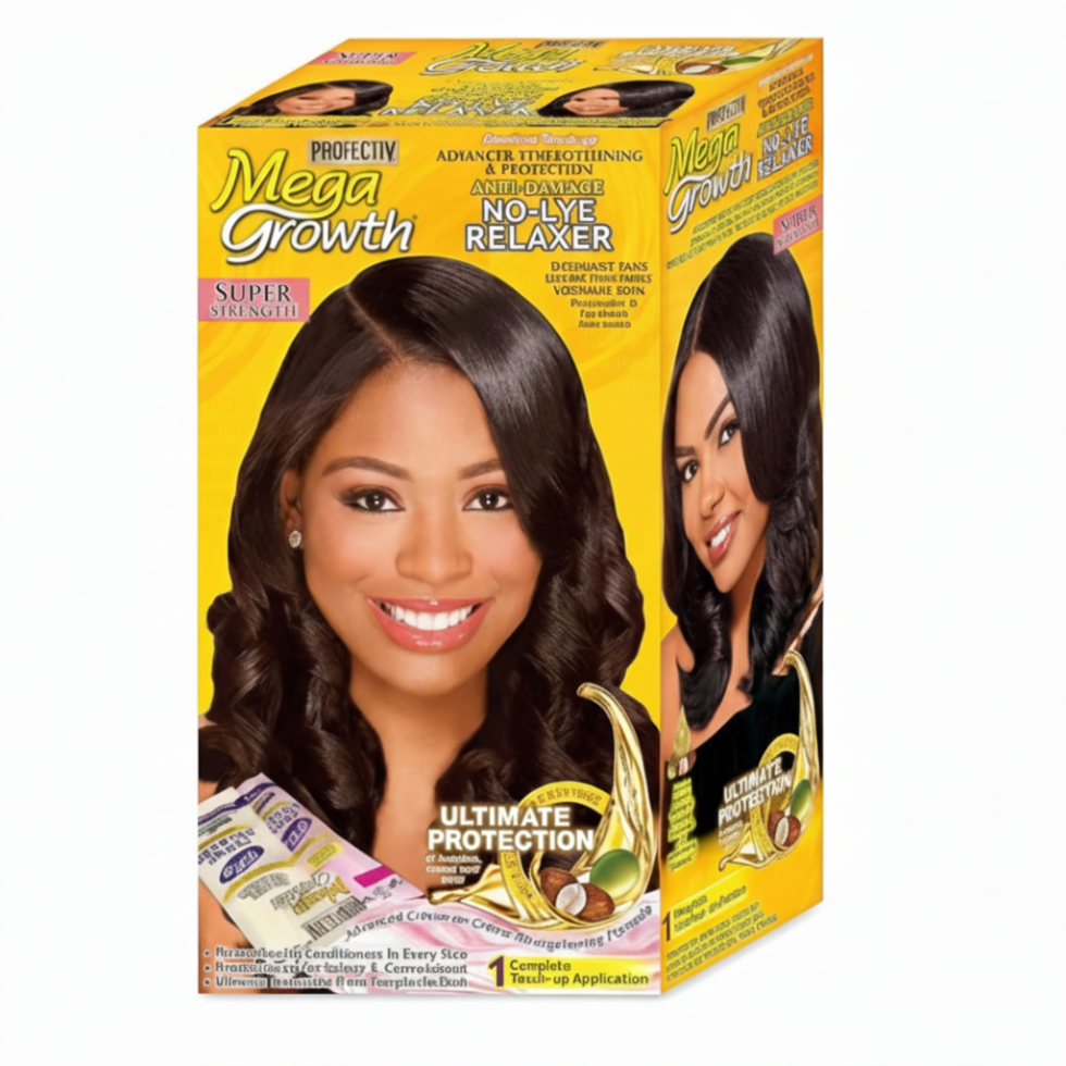 mega growth anti damage no lye relaxer super 1 touch up application coarse hair straightening kit