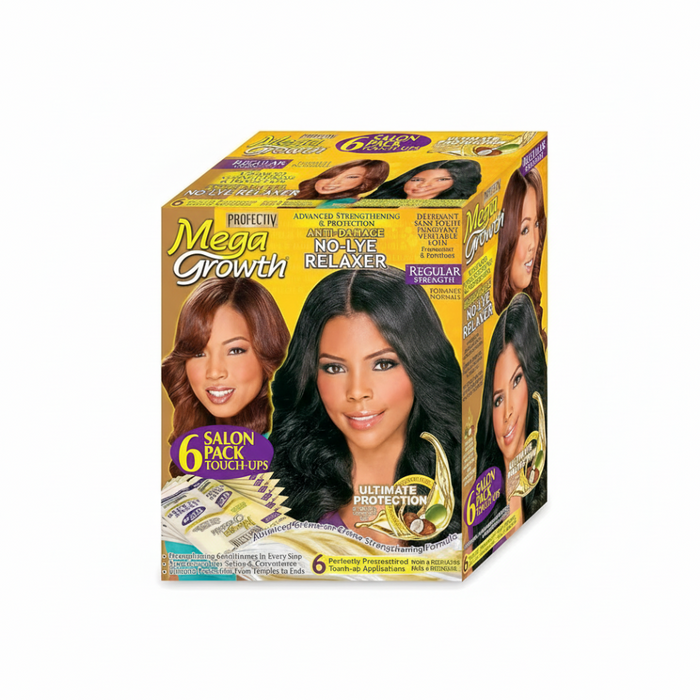 Mega Growth No-Lye Relaxer Regular Strength 6 Touch-Ups | Anti-Damage Care