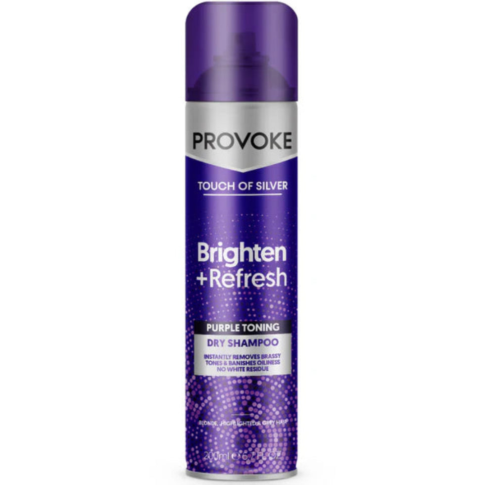 provoke purple toning dry shampoo 200ml for refreshing hair oil control and anti brass effect