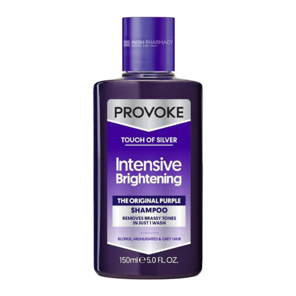 provoke touch of silver shampoo 150ml for anti brass toning blonde and grey hair