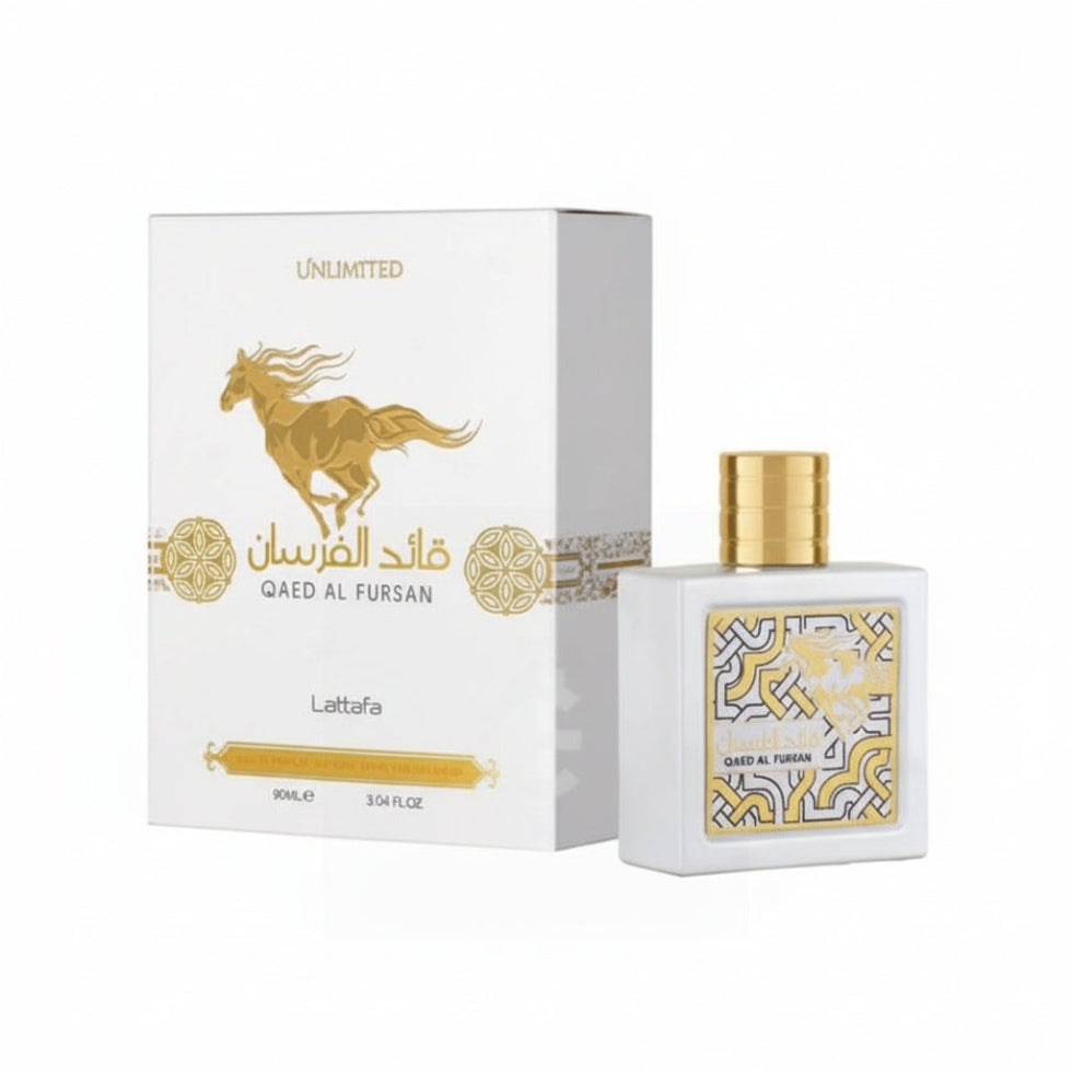 Qaed Al Fursan Unlimited Eau De Parfum 90ml by Lattafa creamy tropical coconut pineapple vanilla long-lasting unisex fragrance

