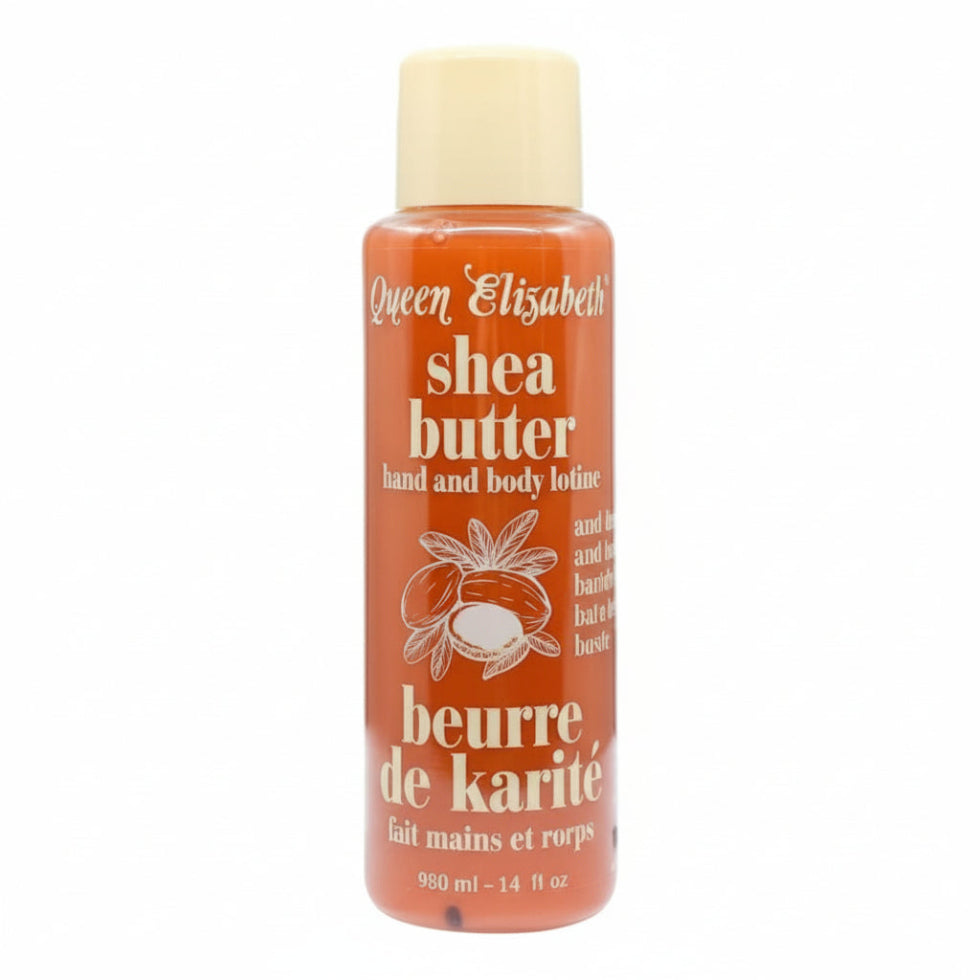 Queen Elisabeth shea butter lotion for hydrating body and hand moisturizing skin care