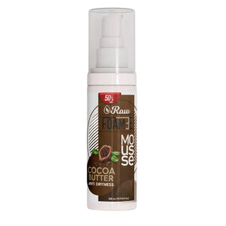 raw foam mousse cocoa butter 300ml anti dryness hydrating hair styling mousse frizz control volume soft shiny hair care product