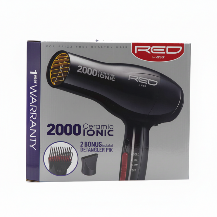 red by kiss 2000 ceramic ionic hair dryer frizz control blow dryer 2000w fast drying salon styling tool