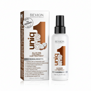 revlon uniq one coconut hair treatment repairs hydrates protects hair controls frizz adds shine