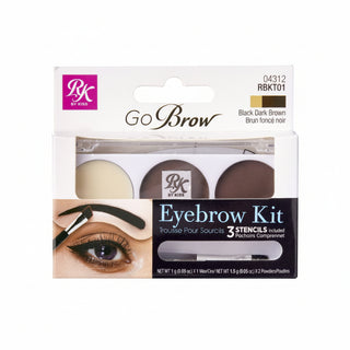 RK by Kiss Go Brow eyebrow kit black dark brown for shaping filling and defining natural long lasting brows