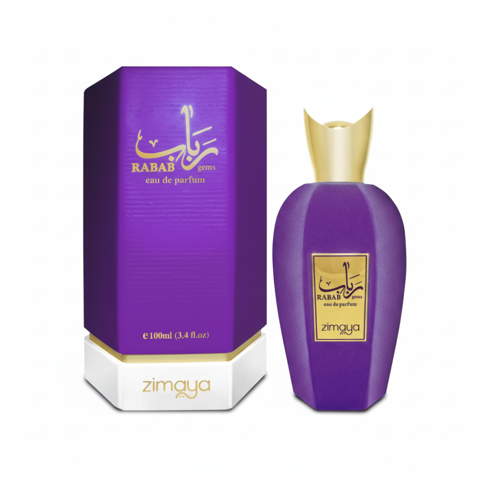 Rabab Gems Purple eau de parfum 100ml fruity floral woody long lasting perfume with elegant warm musky notes