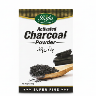 Rafia activated charcoal powder for deep detox cleansing oil control and glowing clear skin