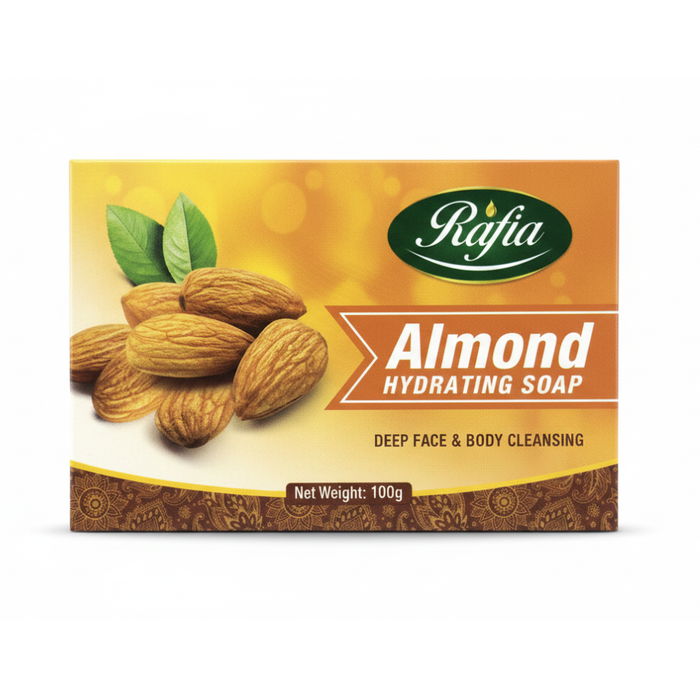 Rafia almond soap for skin nourishment hydration softening and daily gentle cleansing