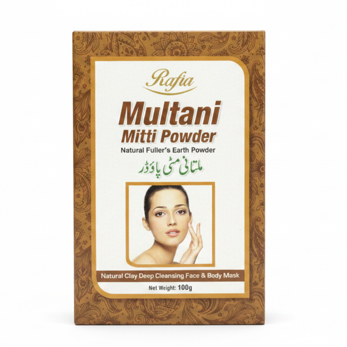 Rafia Multani Mitti Powder 100g | Deep Cleansing & Oil Control Face Pack