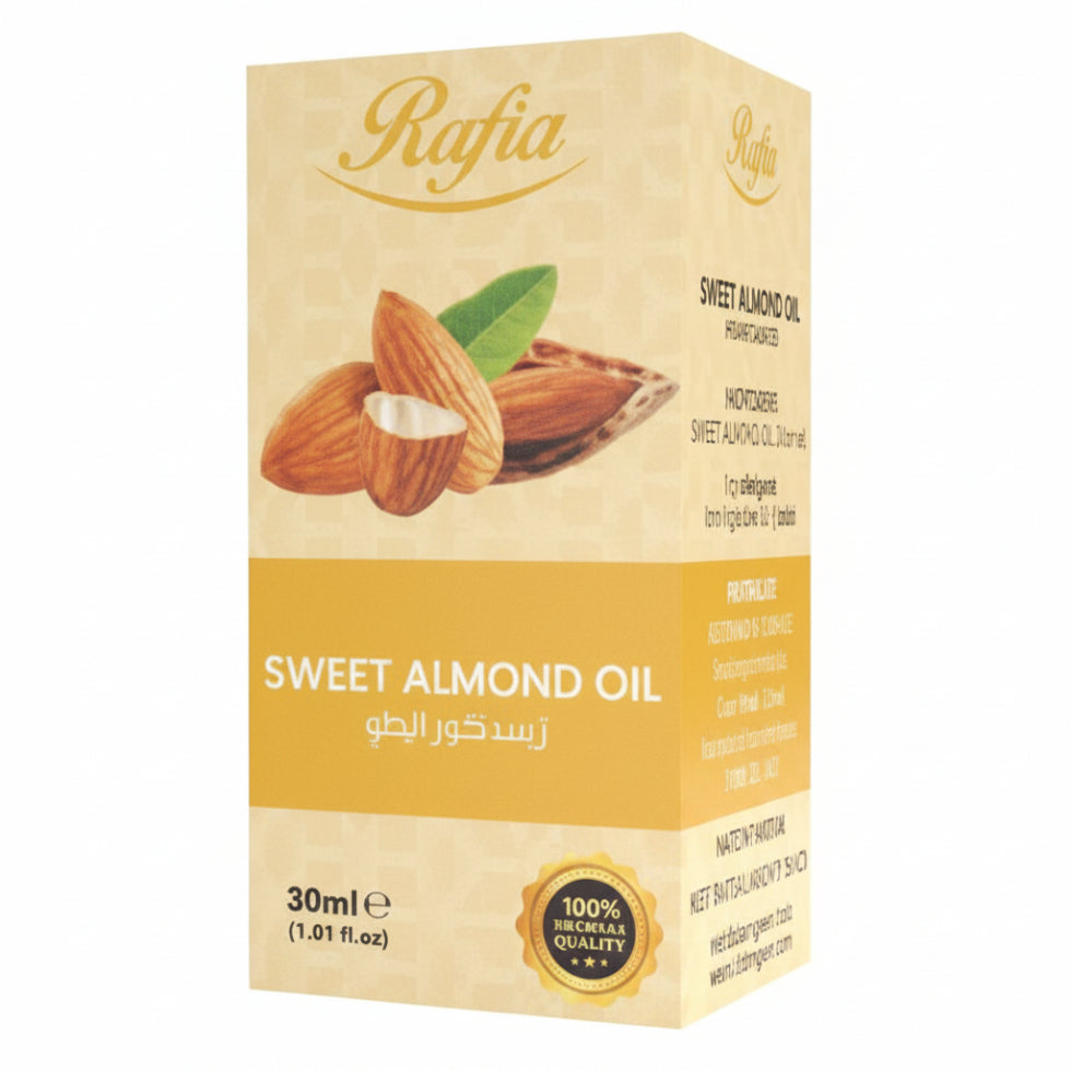rafia sweet almond oil 30ml skin nourishing hair care deep hydration natural oil