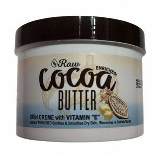 raw cocoa butter skin creme 14oz deep moisturizing cream vitamin e nourishing body butter dry skin care soft smooth hydrated skin product