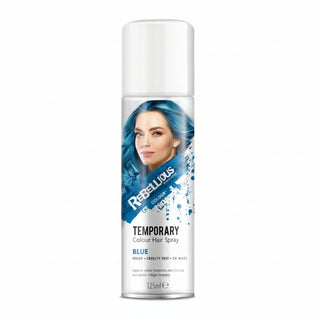 rebellious blue hair colour spray 125ml temporary wash out hair spray bold blue party festival styling hair color spray easy removal product