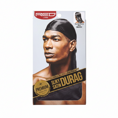 Red by Kiss silky satin durag HDUP01 wave cap hair protection compression smooth satin fabric