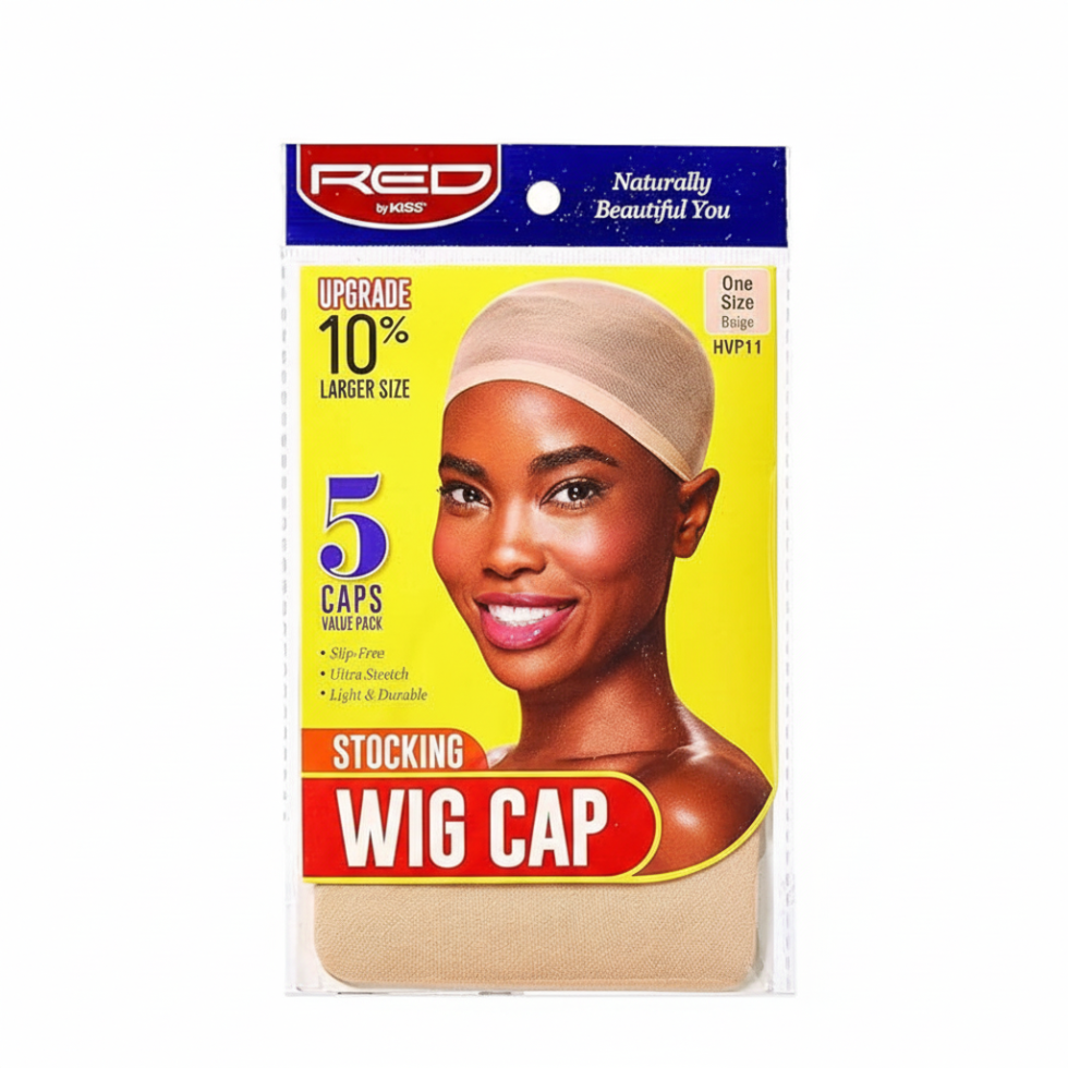 Red by Kiss stocking wig cap HVP11 5 pack ultra stretch breathable hair protection caps for wigs