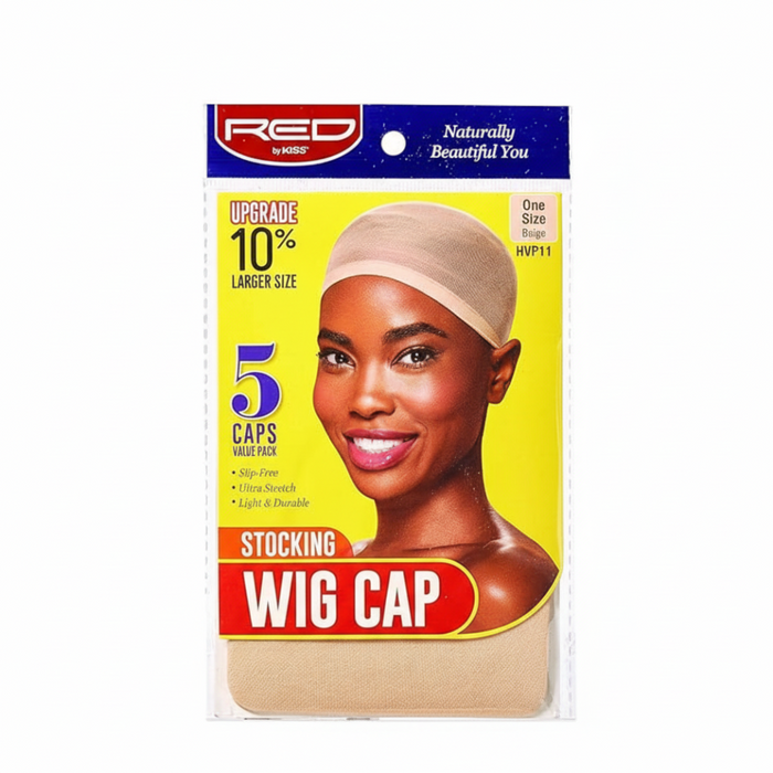 Red By Kiss Stocking Wig Cap HVP11 | 5 Pack Ultra Stretch Caps