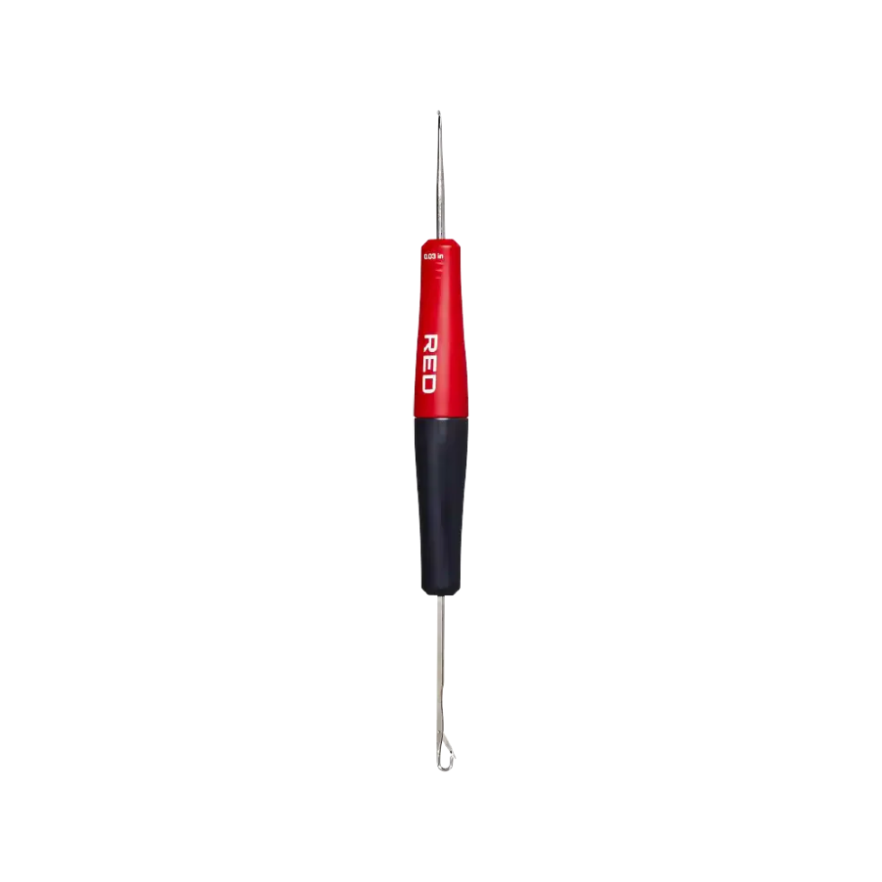 Red By Kiss locking needle 2-in-1 dreadlock crochet hook dual-sided loc maintenance tool card