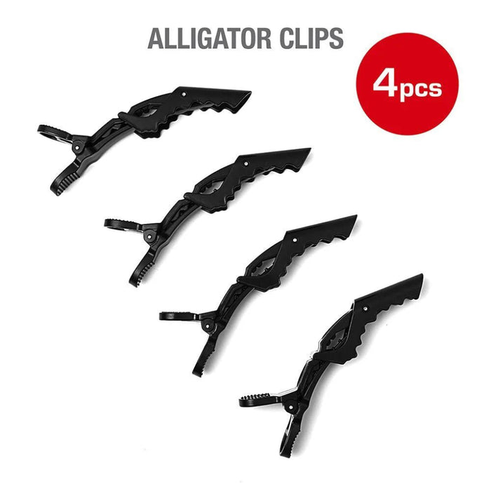Red By Kiss alligator clips 4 pack professional jointed metal spring styling sectioning clips card