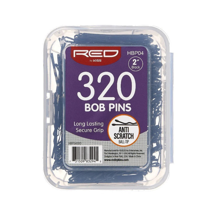 Red By Kiss bob pins 2 inch black bobby pins 320 pieces professional salon styling tub