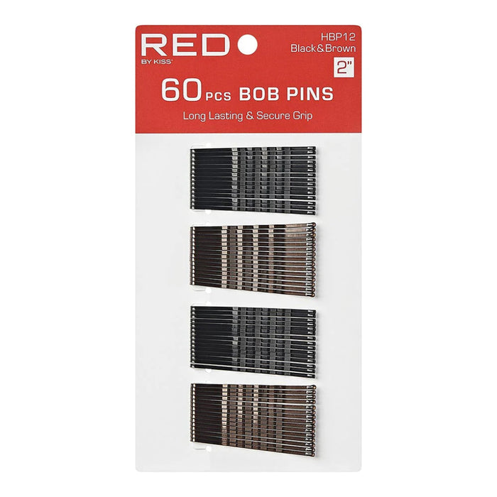 Red By Kiss Bob Pins 2″ (60pcs) | Brown & Black Classic Hair Grips