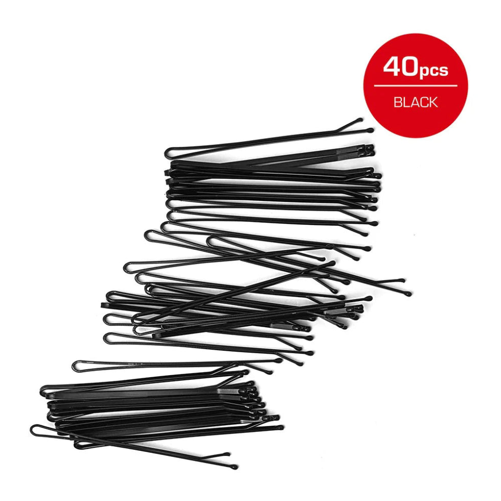 Red By Kiss bobby pins jumbo black 2 3/4 inch heavy duty styling hair grips 40 pack box