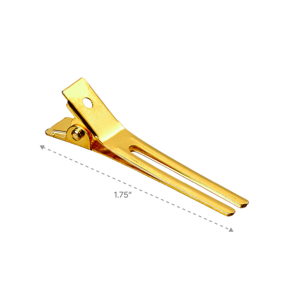 Red By Kiss double prong clip gold 1 3/4 inch salon hair clips 70 pack box