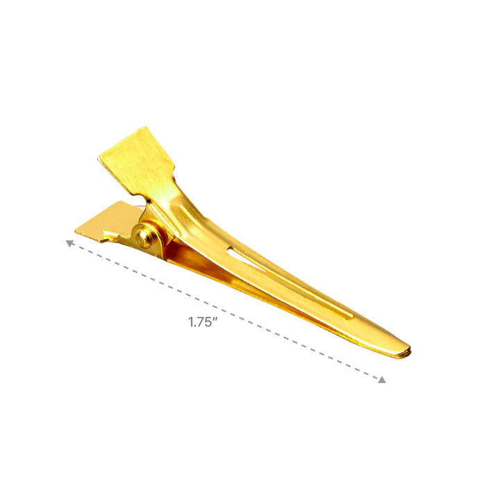 Red By Kiss gold single prong clips 1 3/4 inch metal sectioning and setting hair clips card