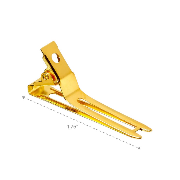 Red By Kiss gold slide-in clips 1 3/4 inch metal sectioning and setting hair clips card