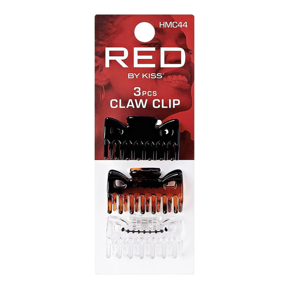 Red By Kiss hair claw clip small black everyday mini hair clamps 2 pack card
