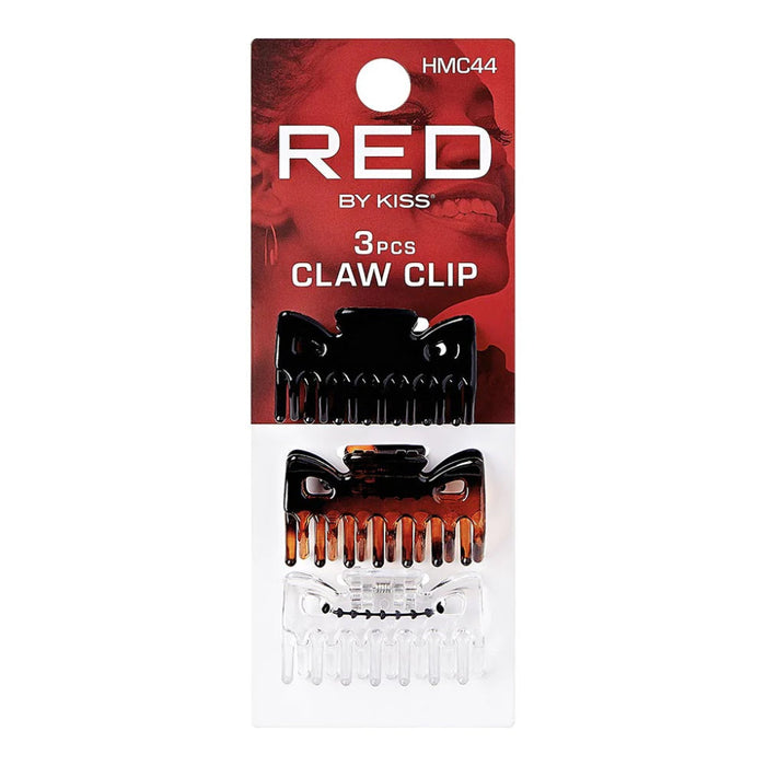 Red By Kiss Hair Claw Clip Small (2pcs) | Black Mini Everyday Hair Clamps
