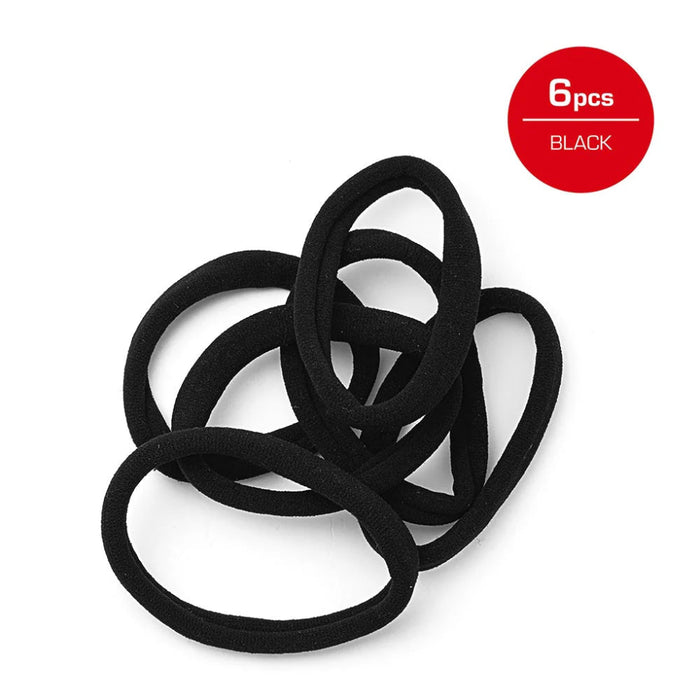 Red By Kiss ponytail holders black medium pack of snag free metal free elastic hair bands card