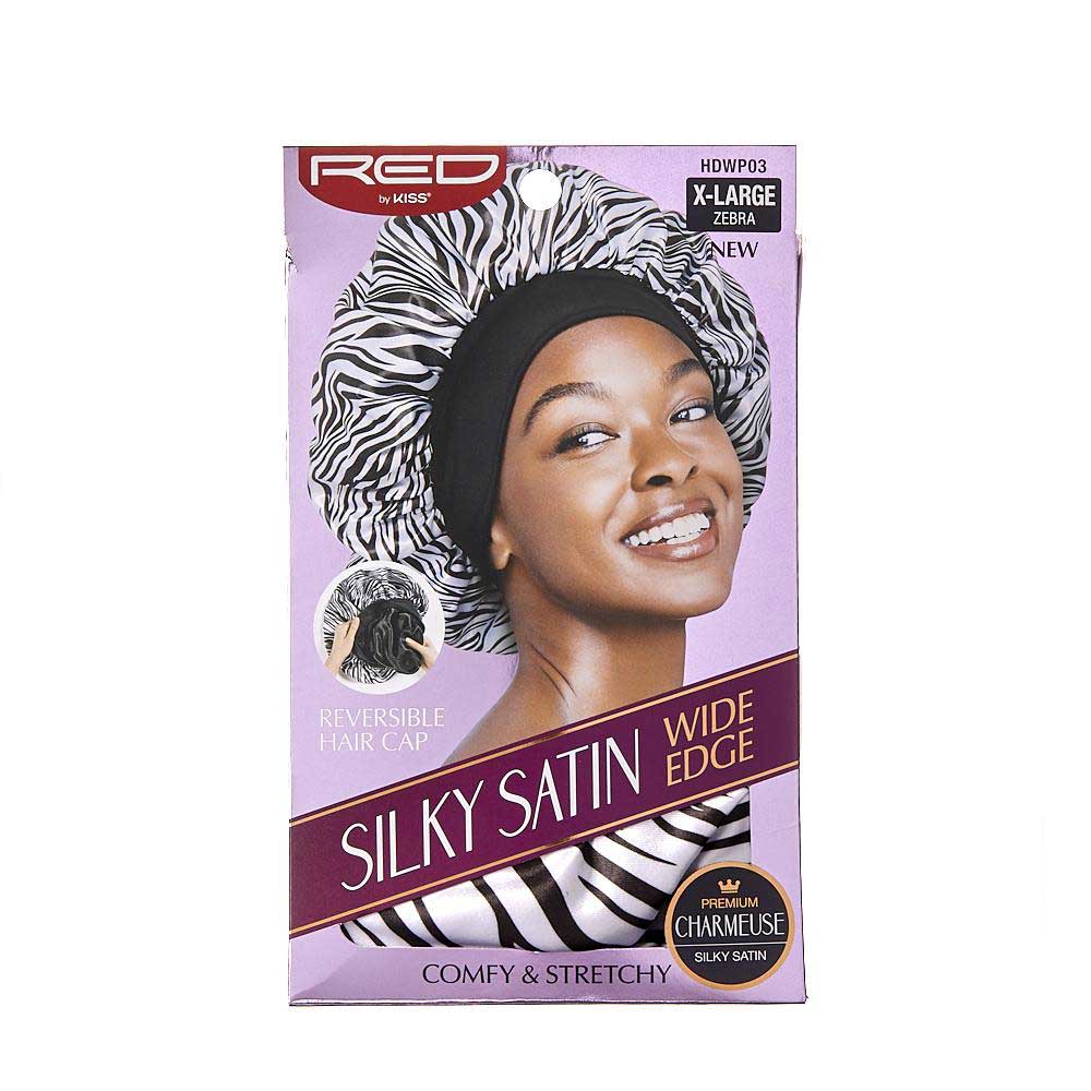Red by Kiss reversible silky satin hair cap for double-sided protective nighttime hair care