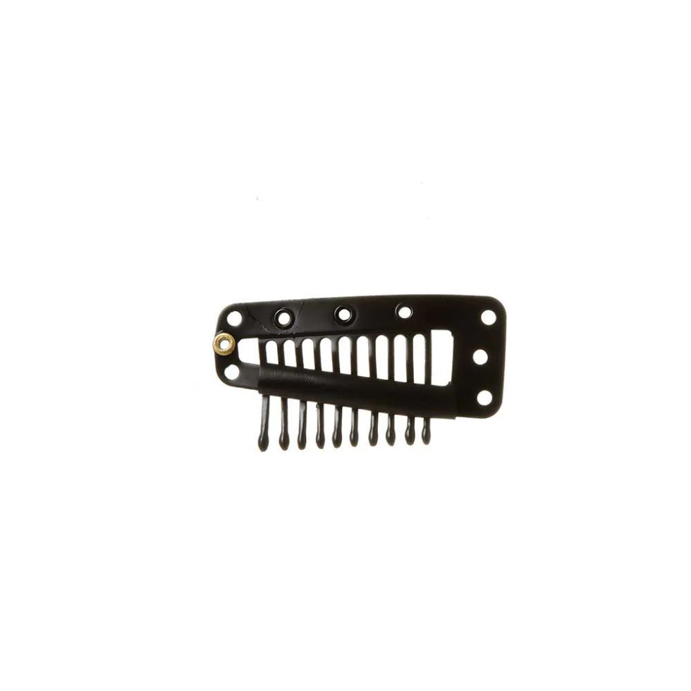 Red By Kiss wig clips large black 12 pack metal snap clips with protective silicone strip card