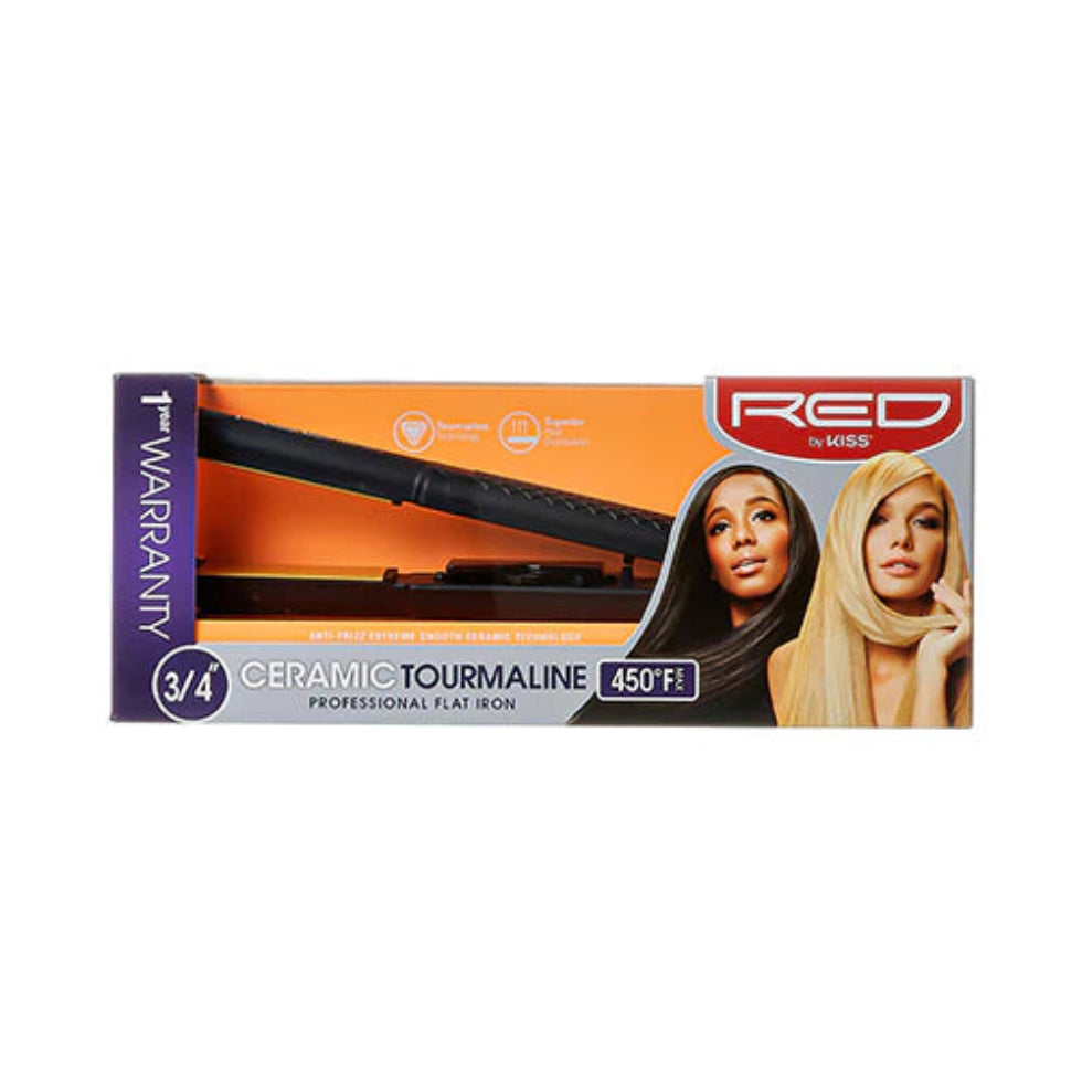 Red by Kiss flat iron 0.75 inch ceramic tourmaline slim hair straightener for short hair precision