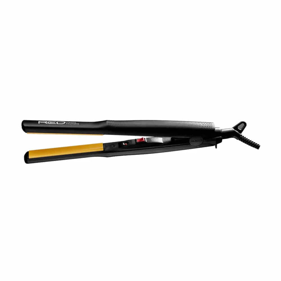 Red by Kiss flat iron 1.5 inch ceramic tourmaline hair straightener with fast heat up plates