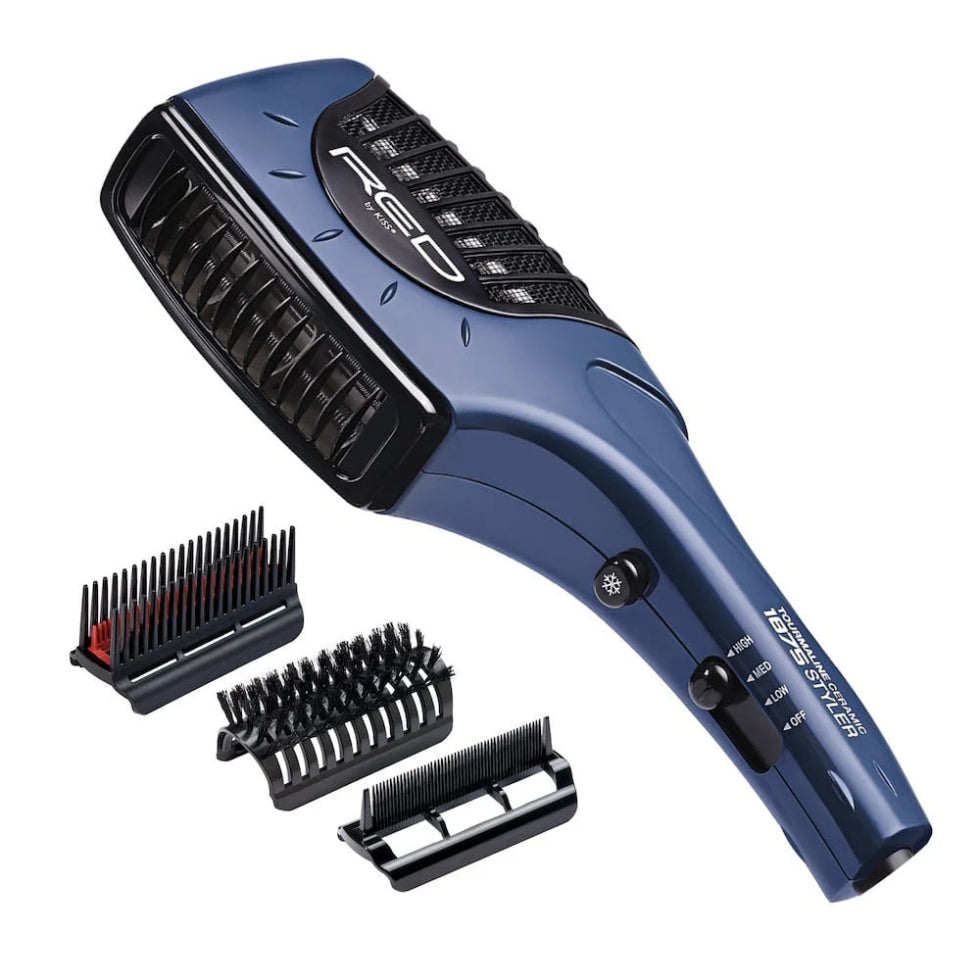 Red by Kiss 1900 styler tourmaline ceramic hair dryer with 3 styling attachments box